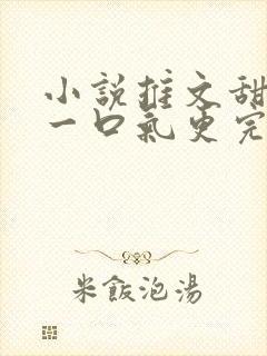 小说推文甜宠文一口气更完