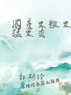 国产又粗又黄又猛又爽