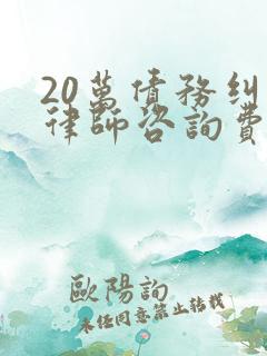 20万债务纠纷律师咨询费用