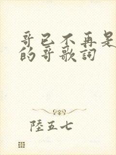 哥已不再是当年的哥歌词