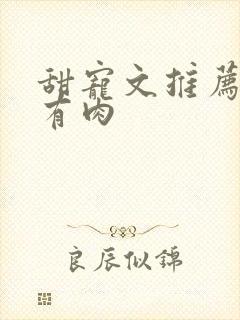 甜宠文推荐巨甜有肉