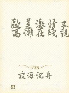 欧美激情又爽又高潮在线观看