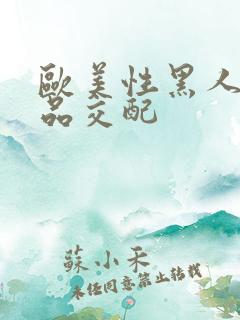 欧美性黑人的极品交配