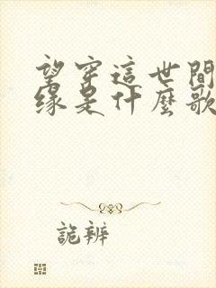 望穿这世间的尘缘是什么歌