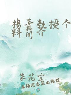 杨青教授个人资料简介