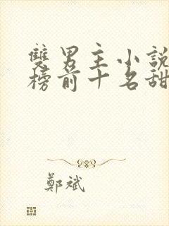 双男主小说排行榜前十名甜文