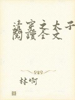 清穿之太子娇妃阅读全文