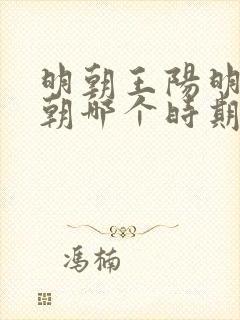 明朝王阳明在明朝哪个时期