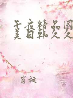 午夜精品国产欧美日韩久久