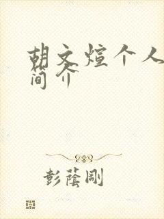 胡文煊个人资料简介