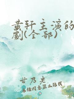 黄轩主演的电视剧(全部)