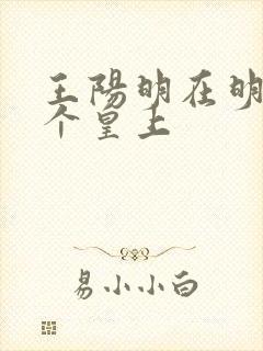 王阳明在明朝哪个皇上