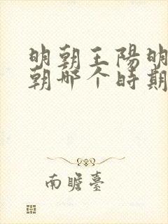 明朝王阳明在明朝哪个时期