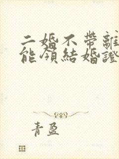 二婚不带离婚证能领结婚证吗