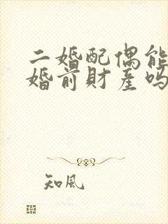 二婚配偶能继承婚前财产吗