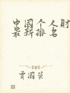 中国个人财富榜最新排名