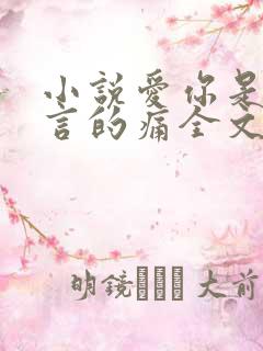 小说爱你是我难言的痛全文免费阅读小说