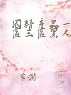 国精产品一区二区三区黑人免费看