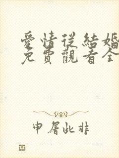 爱情从结婚开始免费观看全集