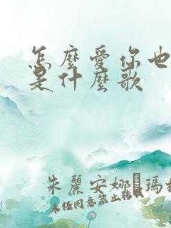 怎么爱你也没用是什么歌