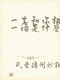 一生和你相爱了一场是什么歌