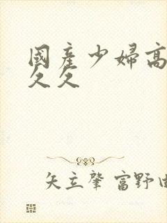 国产少妇高潮久久久