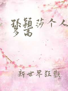 孙颖莎个人简介多高