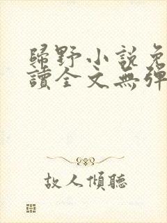 归野小说免费阅读全文无弹窗