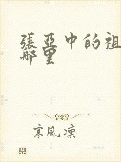 张亚中的祖籍是哪里