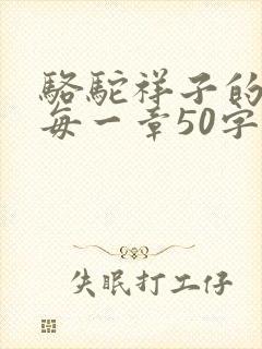 骆驼祥子的概括每一章50字