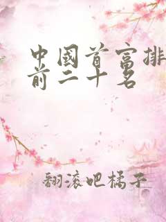 中国首富排行榜前二十名