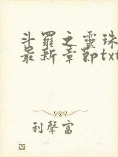 斗罗之灵珠神剑最新章节txt