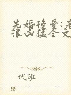 先婚后爱:老公很凶猛全文小说免费阅读全文