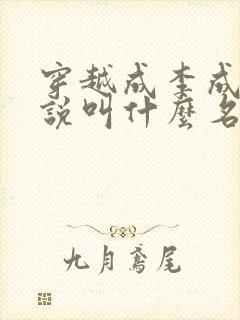 穿越成李成安小说叫什么名字