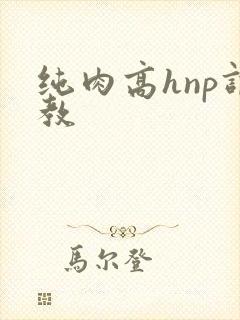 纯肉高hnp调教