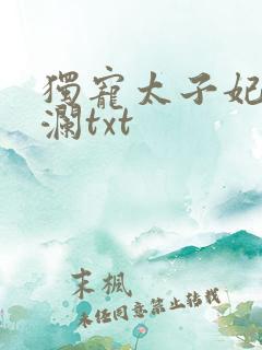 独宠太子妃月千澜txt