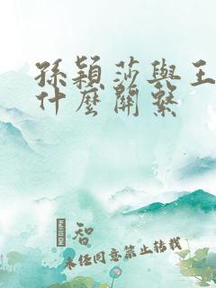 孙颖莎与王楚钦什么关系