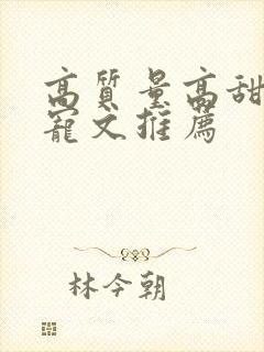 高质量高甜好评宠文推荐