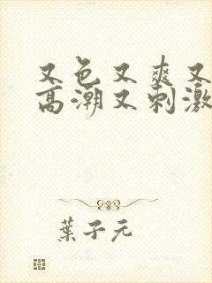 又色又爽又黄又高潮又刺激的视频