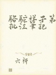 骆驼祥子第一章批注笔记