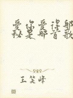 爱你爱得那么神秘是哪首歌的歌词