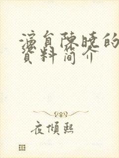 演员陈晓的个人资料简介