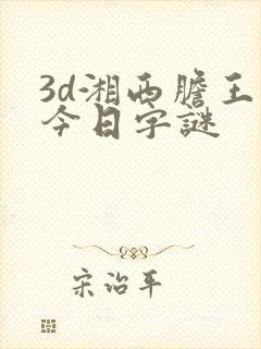 3d湘西胆王猜今日字谜