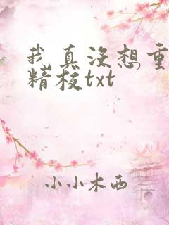我真没想重生啊精校txt