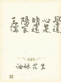 王阳明心学属于儒家还是道家