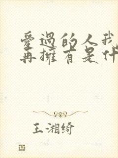爱过的人我已不再拥有是什么歌