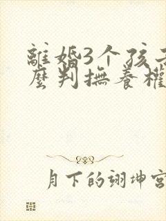 离婚3个孩子怎么判抚养权