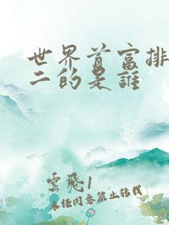 世界首富排名第二的是谁