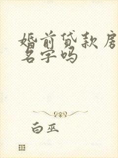 婚前贷款房能加名字吗