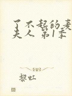 了不起的麦瑟尔夫人 第1季